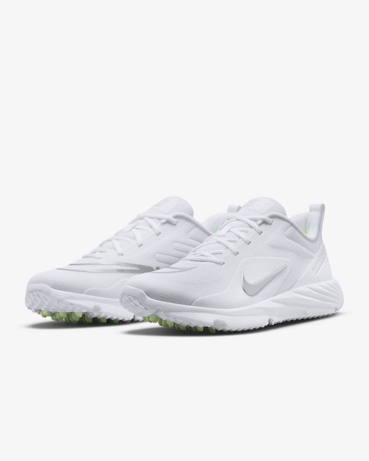 Tacos De Lacrosse Nike Alpha Huarache 8 Pro Turf Hombre Blancas Verde Metal Plateadas | LDFVE-4216