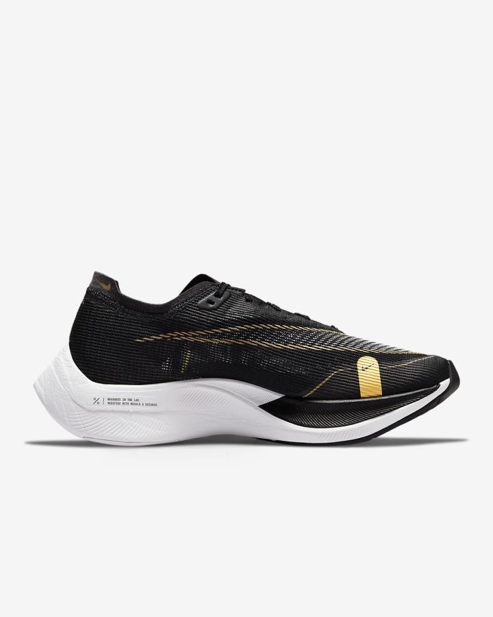 Tenis Carreras Nike ZoomX Vaporfly Next% 2 Road Mujer Negras Metal Doradas Blancas | CEOVJ-7890