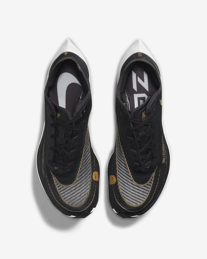 Tenis Carreras Nike ZoomX Vaporfly Next% 2 Road Mujer Negras Metal Doradas Blancas | CEOVJ-7890