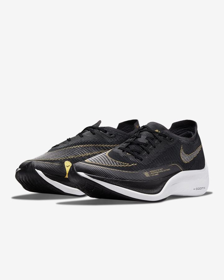 Tenis Carreras Nike ZoomX Vaporfly Next% 2 Road Mujer Negras Metal Doradas Blancas | CEOVJ-7890