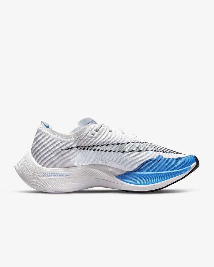 Tenis Carreras Nike ZoomX Vaporfly Next% 2 Road Hombre Blancas Negras Azules | LIHYD-7389