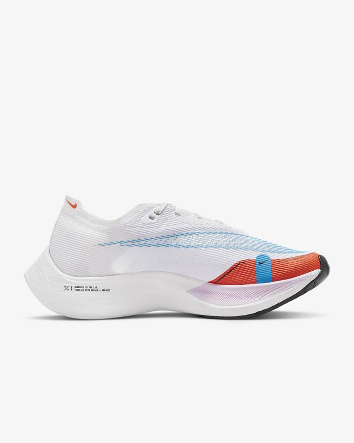 Tenis Carreras Nike ZoomX Vaporfly Next% 2 Road Mujer Blancas Naranjas Azules | MWFBY-7850