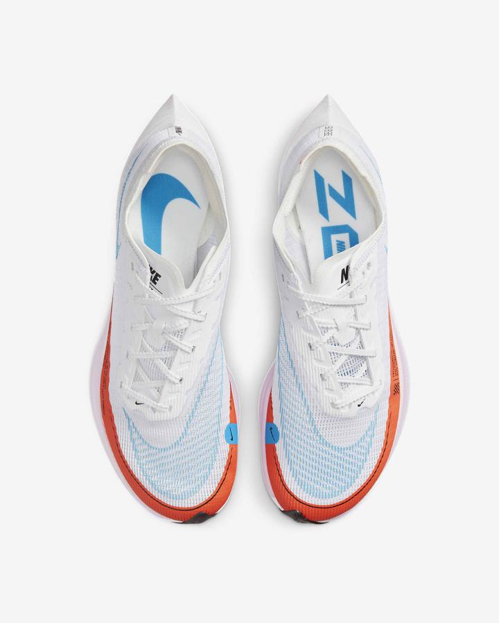 Tenis Carreras Nike ZoomX Vaporfly Next% 2 Road Mujer Blancas Naranjas Azules | MWFBY-7850
