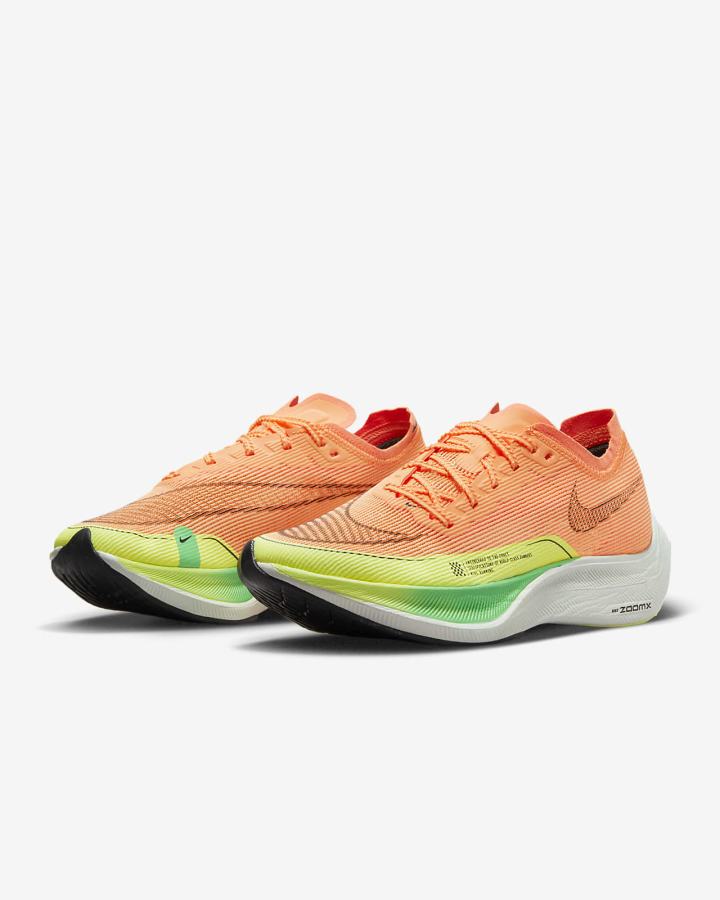 Tenis Carreras Nike ZoomX Vaporfly Next% 2 Road Mujer Coral Creme Verde Negras | NHZOL-6953
