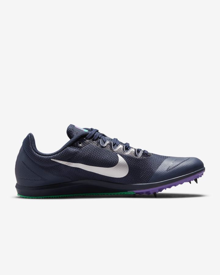 Tenis Clavos Nike Zoom Rival D 10 Track & Field Distance Spikes Hombre Obsidian Turquesa Metal Plateadas | IHOKU-5648