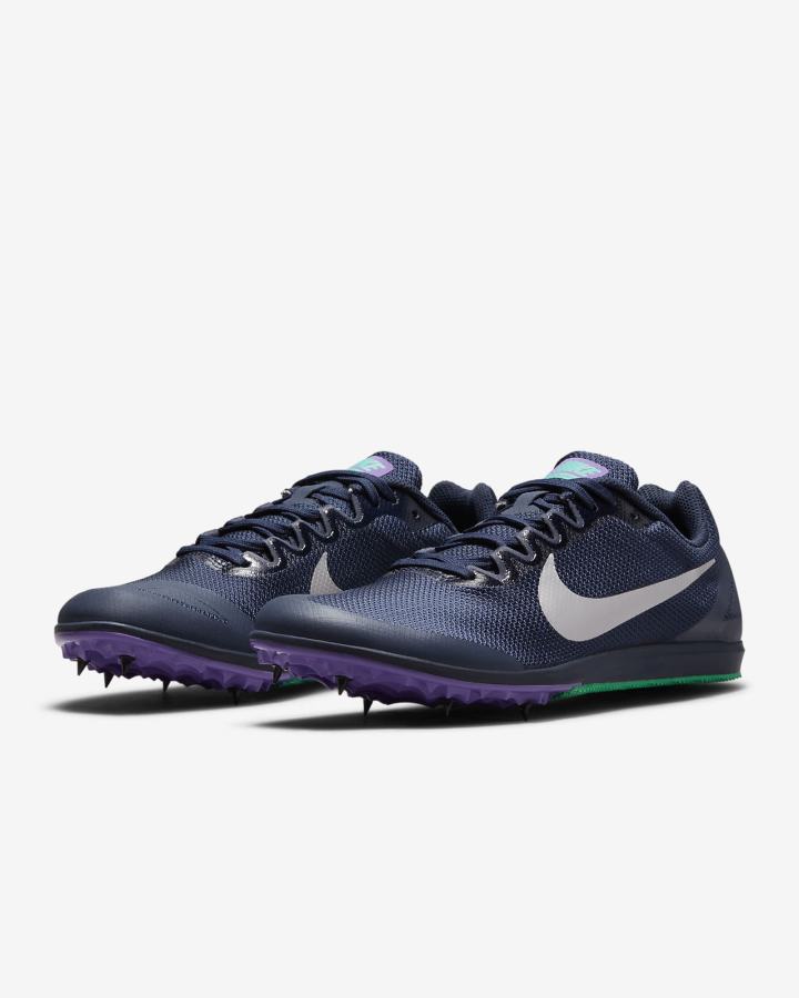 Tenis Clavos Nike Zoom Rival D 10 Track & Field Distance Spikes Hombre Obsidian Turquesa Metal Plateadas | IHOKU-5648