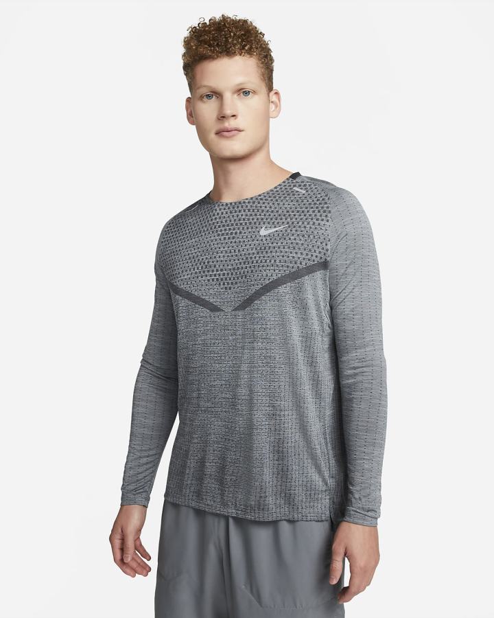 Top Running Nike Dri-FIT ADV Techknit Ultra Long-Sleeve Hombre Negras Gris | DCPRW-2403