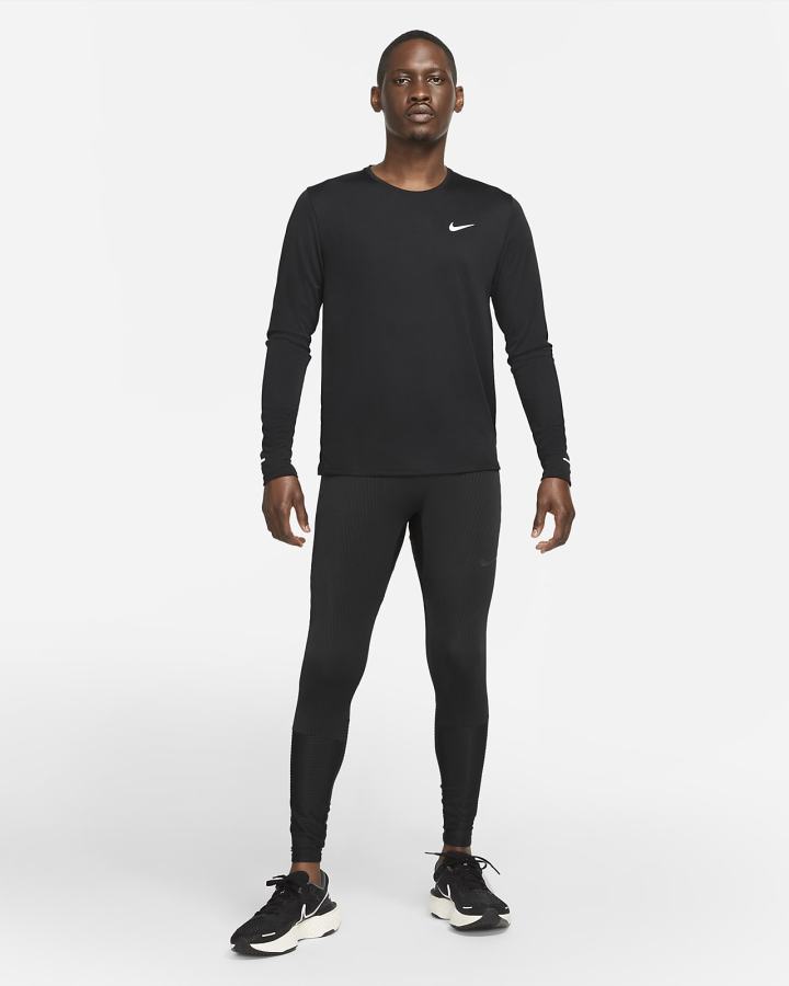 Top Running Nike Dri-FIT Miler Long-Sleeve Hombre Negras | PHXRA-0164