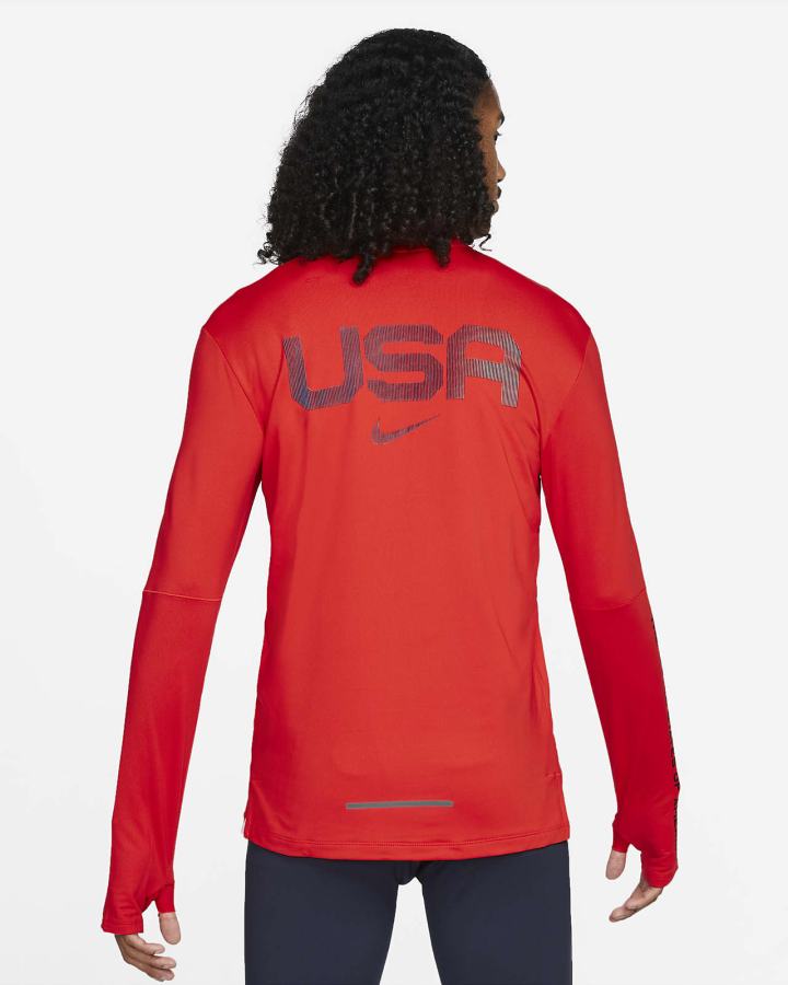 Top Running Nike Dri-FIT Team USA Element 1/2-Zip Hombre Rojas Negras | TDSIF-7401