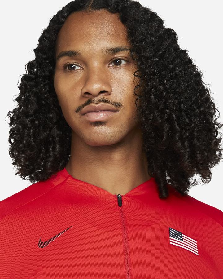 Top Running Nike Dri-FIT Team USA Element 1/2-Zip Hombre Rojas Negras | TDSIF-7401