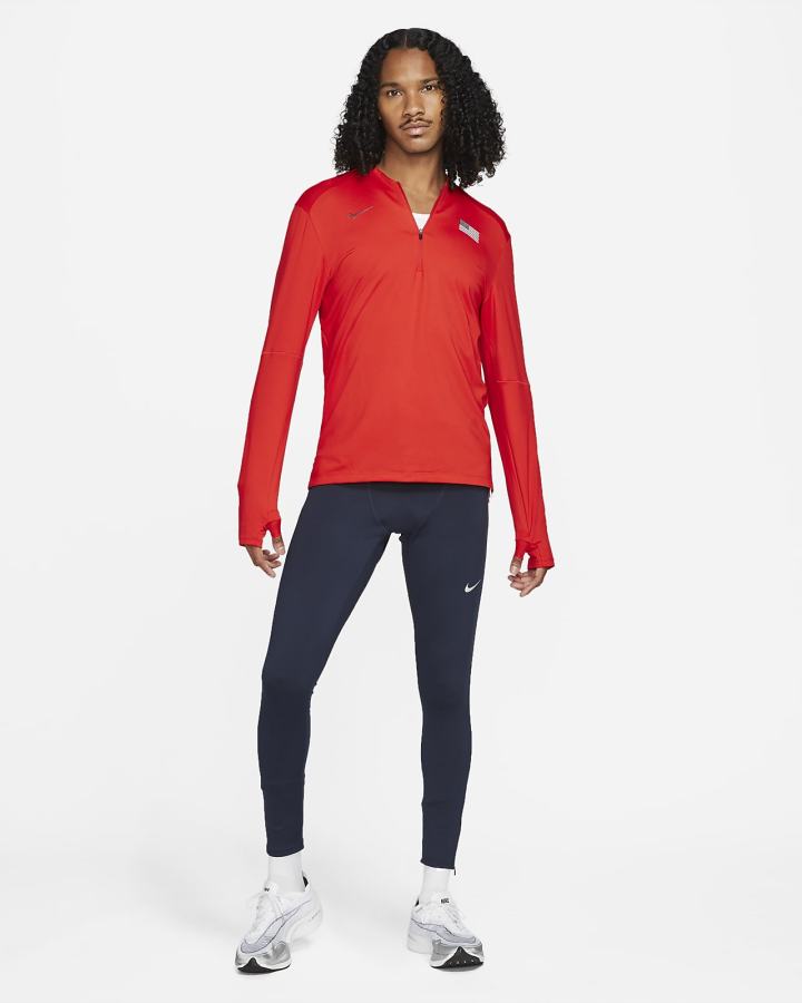 Top Running Nike Dri-FIT Team USA Element 1/2-Zip Hombre Rojas Negras | TDSIF-7401