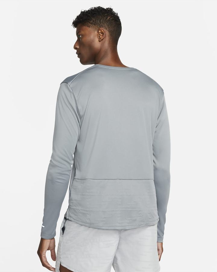 Top Running Nike Dri-FIT UV Run Division Miler Long-Sleeve Hombre Gris | GOSRV-9068