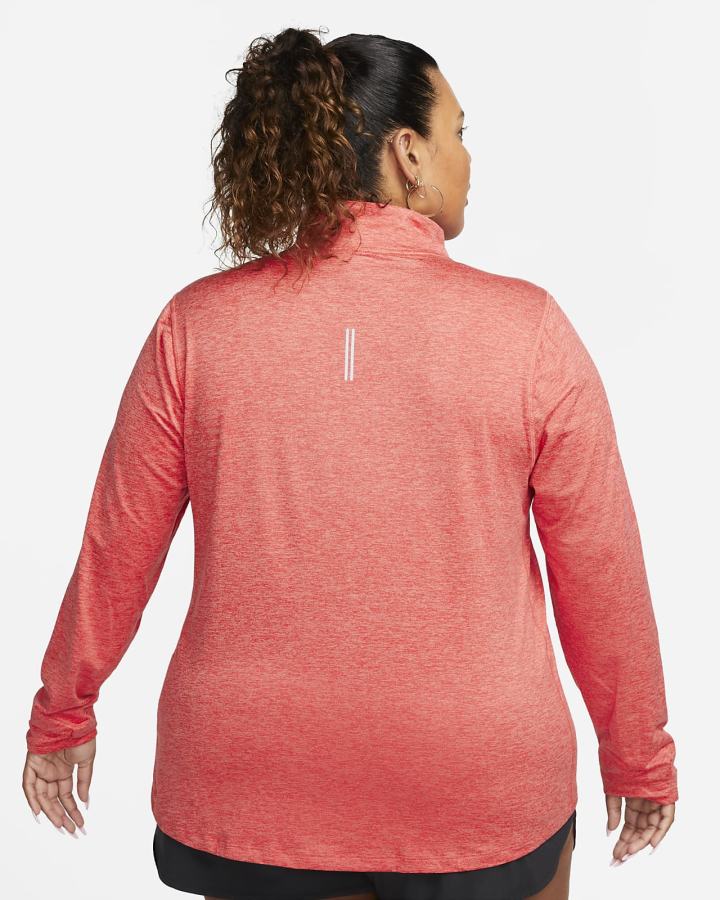 Top Running Nike Element 1/2-Zip (Plus Size) Mujer Rojas Claro | BKAMJ-1354