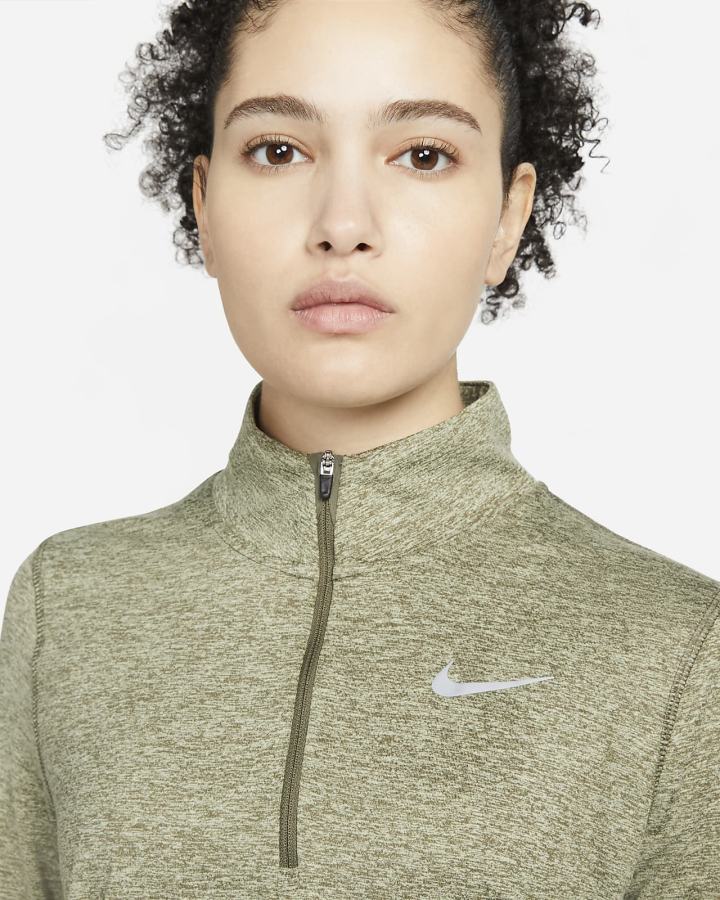 Top Running Nike Element 1/2-Zip (Plus Size) Mujer Verde Oliva | LGRMC-6372