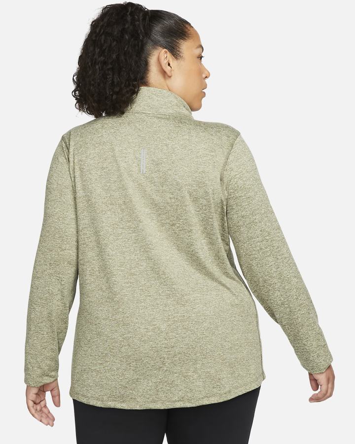 Top Running Nike Element 1/2-Zip (Plus Size) Mujer Verde Oliva | QUSAM-6872