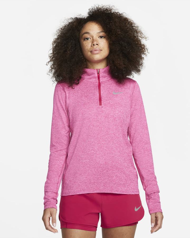 Top Running Nike Element 1/2-Zip (Plus Size) Mujer Rosas | RHTGC-8937