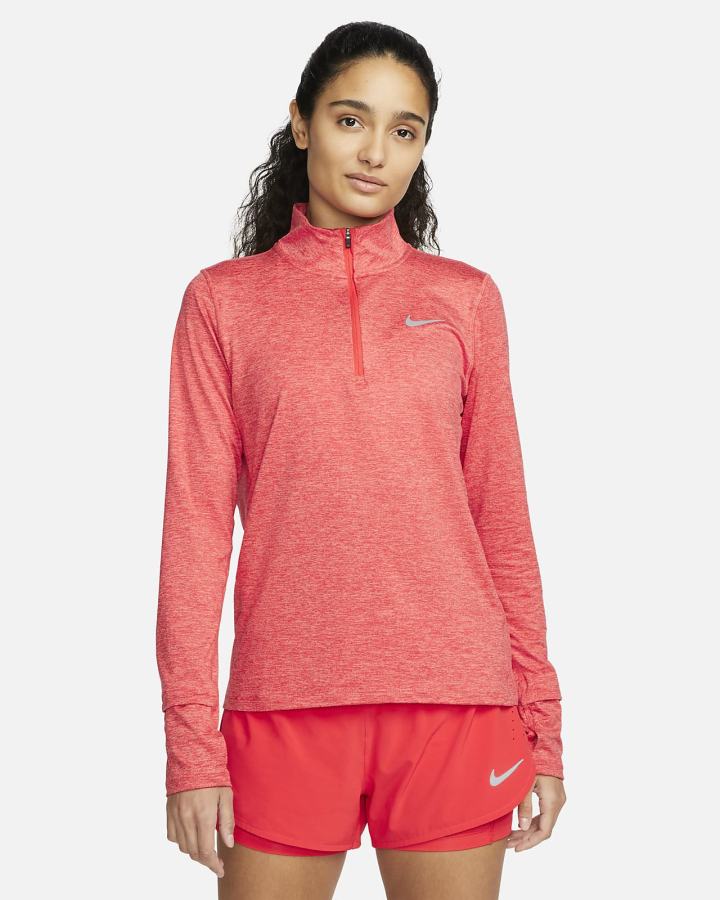 Top Running Nike Element 1/2-Zip (Plus Size) Mujer Rojas Claro | RZOAK-1690