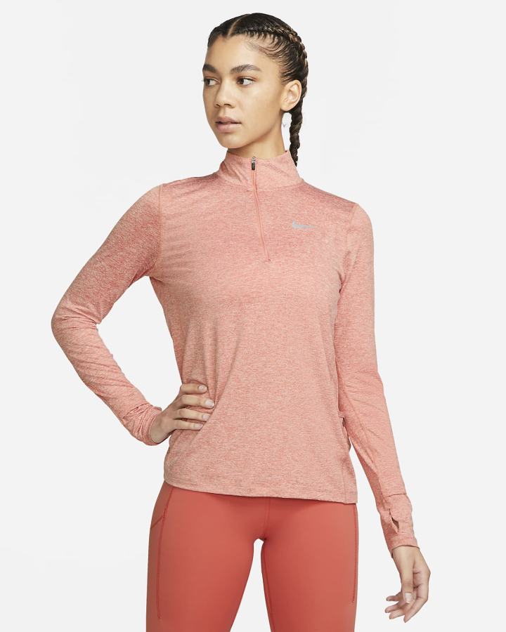 Top Running Nike Element 1/2-Zip (Plus Size) Mujer Verde Menta | VAMEY-0587