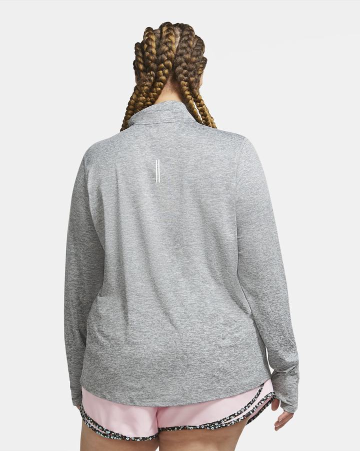 Top Running Nike Element 1/2-Zip (Plus Size) Mujer Gris Gris Claro | XPTKB-0389