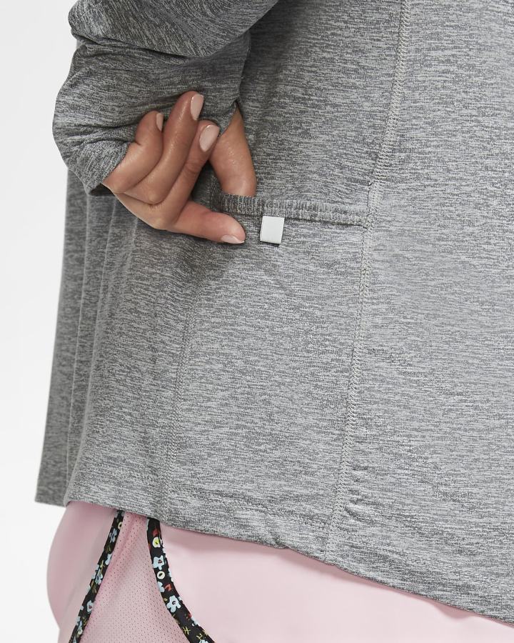 Top Running Nike Element 1/2-Zip (Plus Size) Mujer Gris Gris Claro | XPTKB-0389