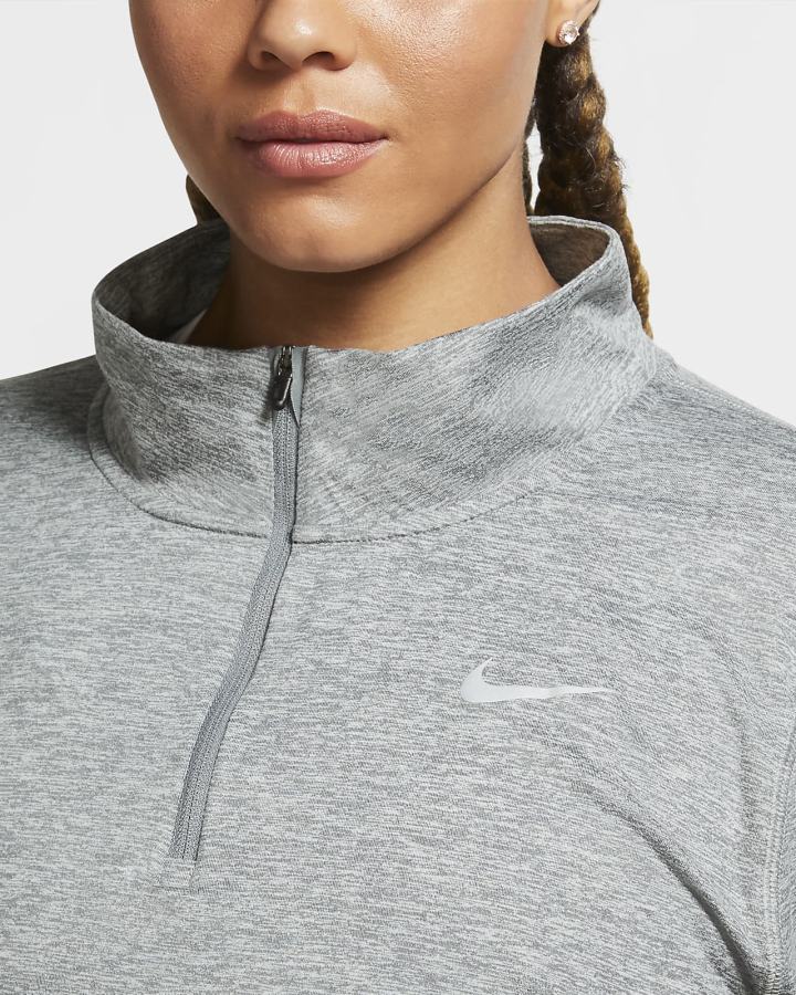 Top Running Nike Element 1/2-Zip (Plus Size) Mujer Gris Gris Claro | XPTKB-0389