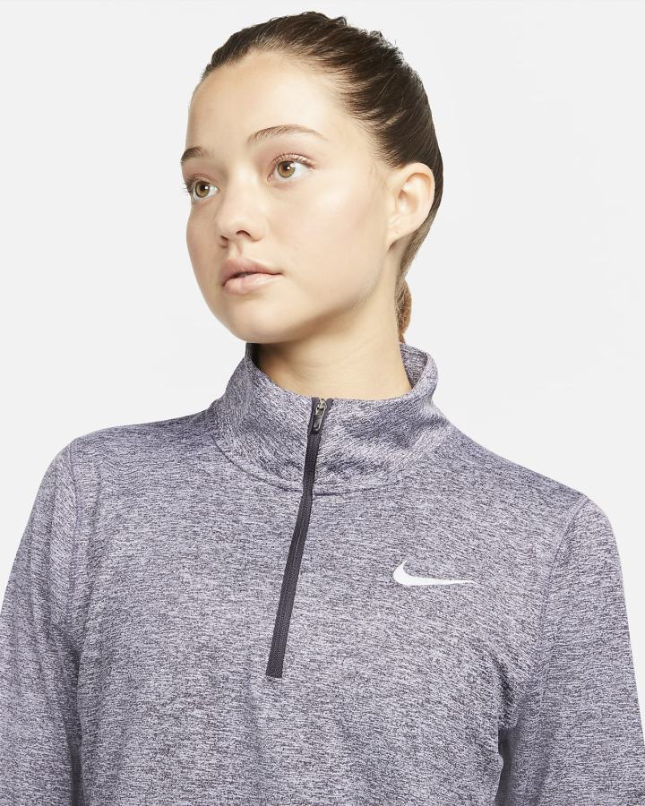 Top Running Nike Element 1/2-Zip (Plus Size) Mujer Moradas Indigo | ZHLEB-6492