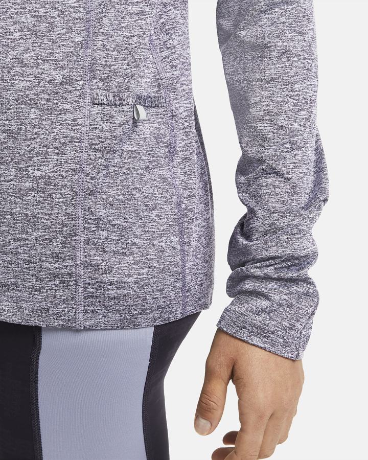 Top Running Nike Element 1/2-Zip (Plus Size) Mujer Moradas Indigo | ZHLEB-6492
