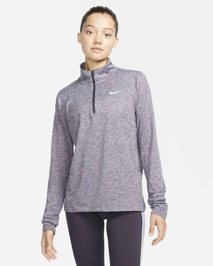 Top Running Nike Element 1/2-Zip (Plus Size) Mujer Moradas Indigo | ZHLEB-6492