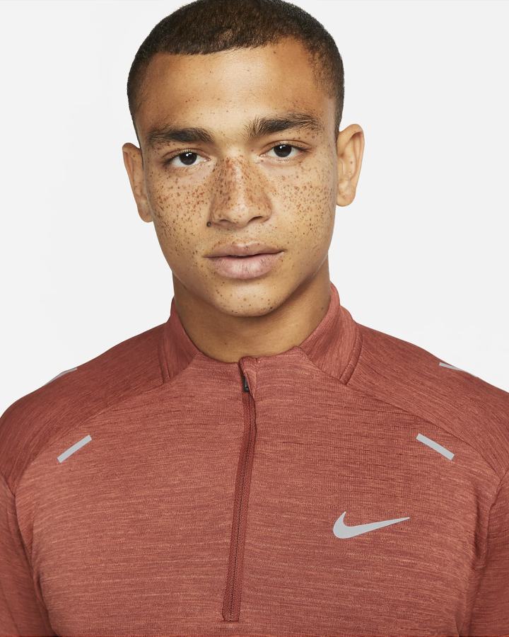 Top Running Nike Therma-FIT Repel Element 1/4-Zip Hombre Marrones | BUFVJ-8604