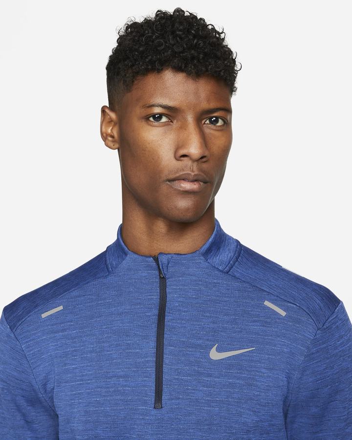 Top Running Nike Therma-FIT Repel Element 1/4-Zip Hombre Obsidian Azul Real | RFEID-6045