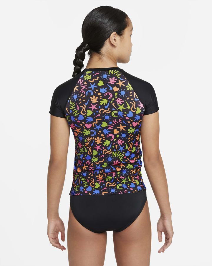 Trajes De Baño Nike Fun Forest Kids Short Sleeve Top Bikini Set Niña Negras | BTEPO-1064