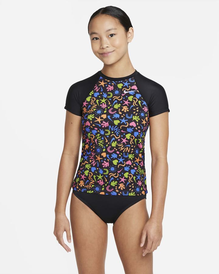 Trajes De Baño Nike Fun Forest Kids Short Sleeve Top Bikini Set Niña Negras | BTEPO-1064