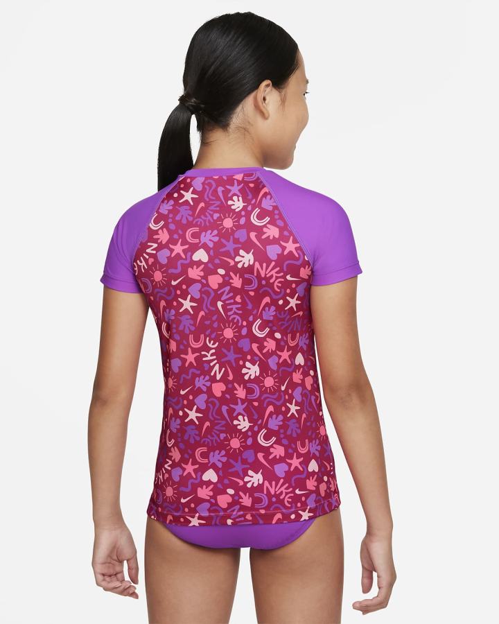 Trajes De Baño Nike Fun Forest Kids Short Sleeve Top Bikini Set Niña Rosas | QLESX-5716