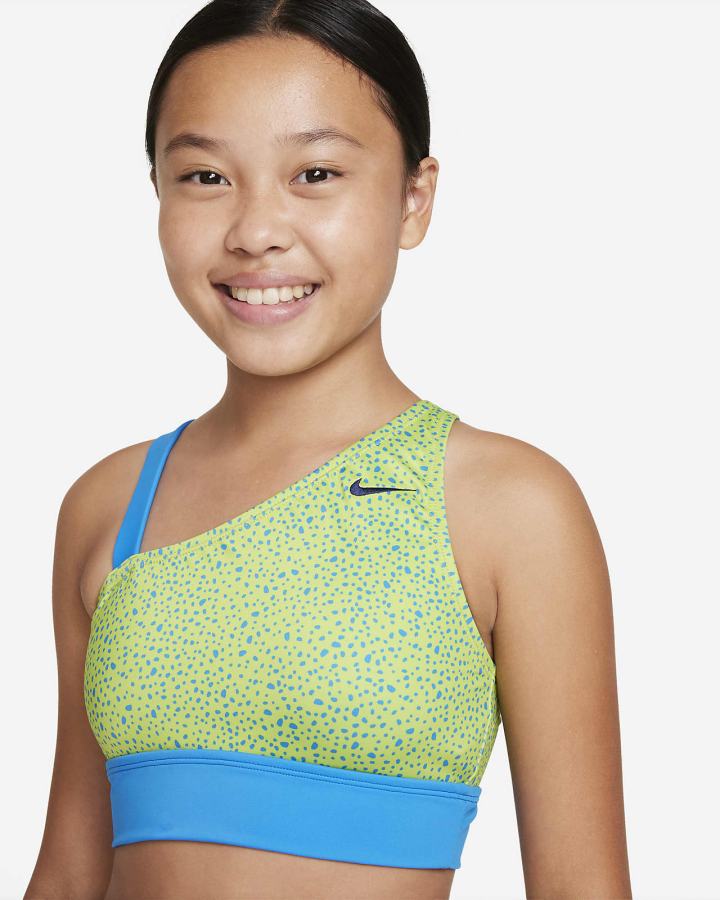 Trajes De Baño Nike Water Dots Kids Asymmetrical Top & High Waist Bikini Set Niña Azules | WKLTC-8367