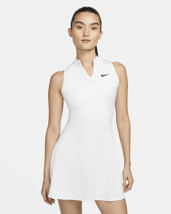 Vestido Nike Court Dri-FIT Victory Tennis Mujer Blancas Negras | AXTMH-4126