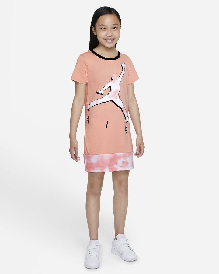 Vestido Nike Jordan Tie Dye Kids Niña Naranjas | KHOSZ-2160