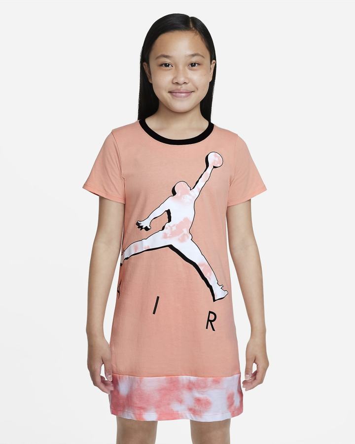 Vestido Nike Jordan Tie Dye Kids Niña Naranjas | KHOSZ-2160