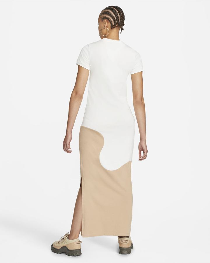 Vestido Nike Sportswear Color Clash Maxi Mujer Blancas Beige | NFWYV-6492