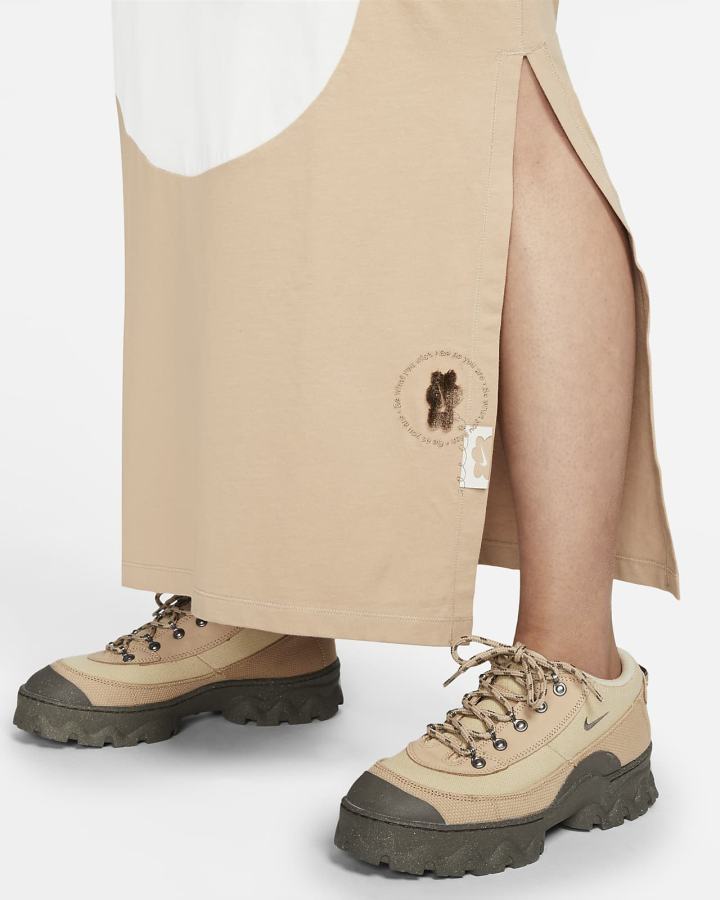 Vestido Nike Sportswear Color Clash Maxi Mujer Blancas Beige | NFWYV-6492