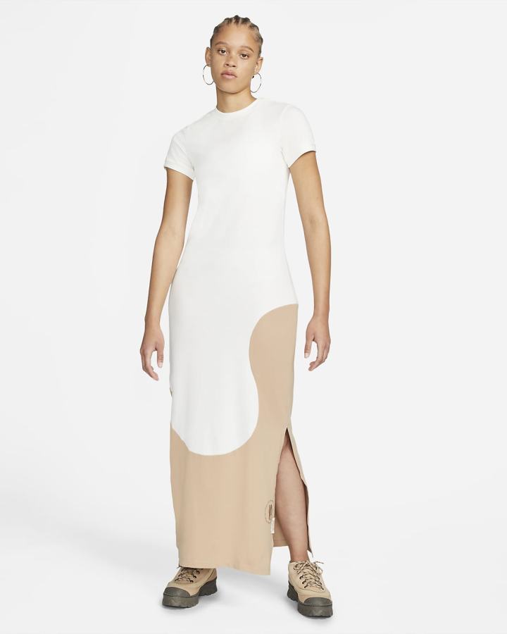 Vestido Nike Sportswear Color Clash Maxi Mujer Blancas Beige | NFWYV-6492