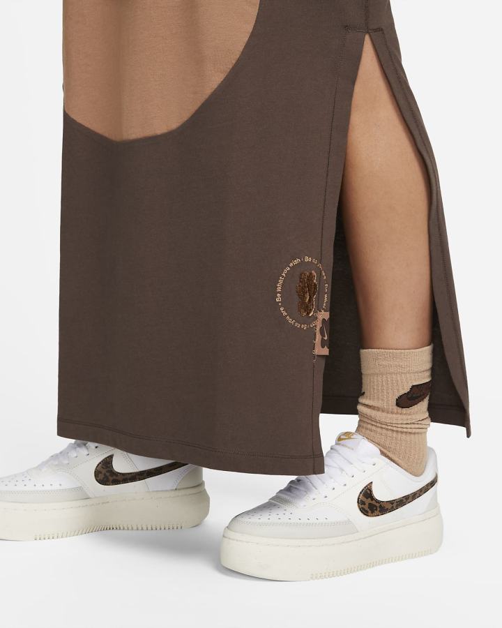 Vestido Nike Sportswear Color Clash Maxi Mujer Marrones | QTPGY-4216