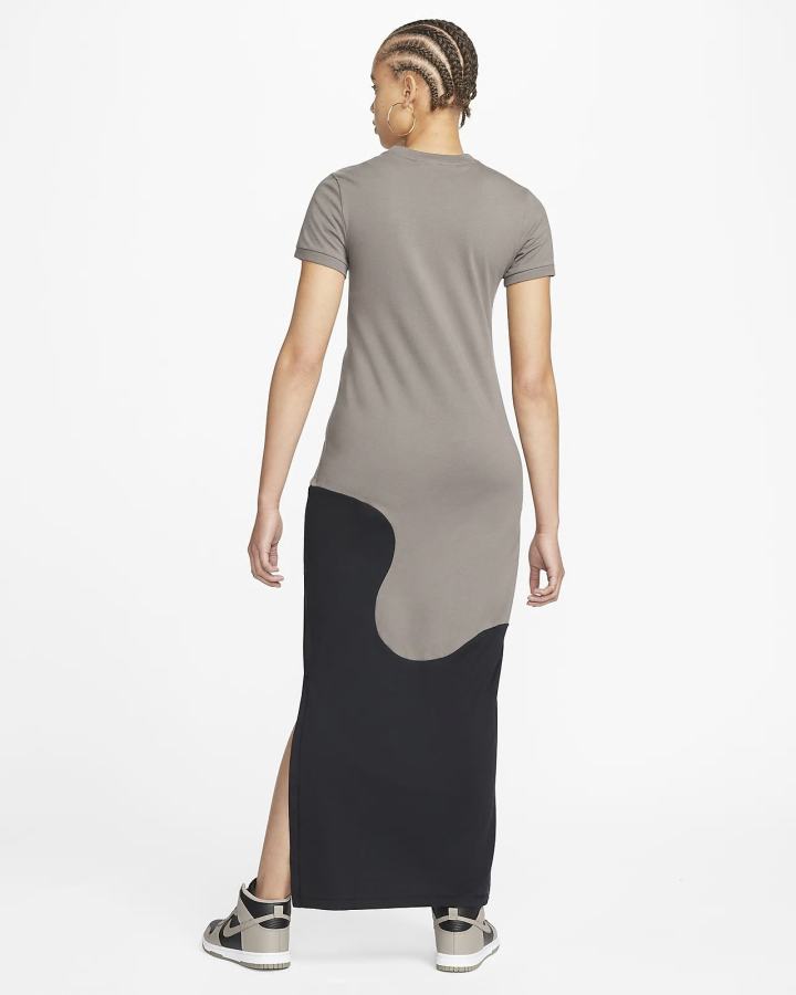 Vestido Nike Sportswear Color Clash Maxi Mujer Gris Negras | VDCWH-6702