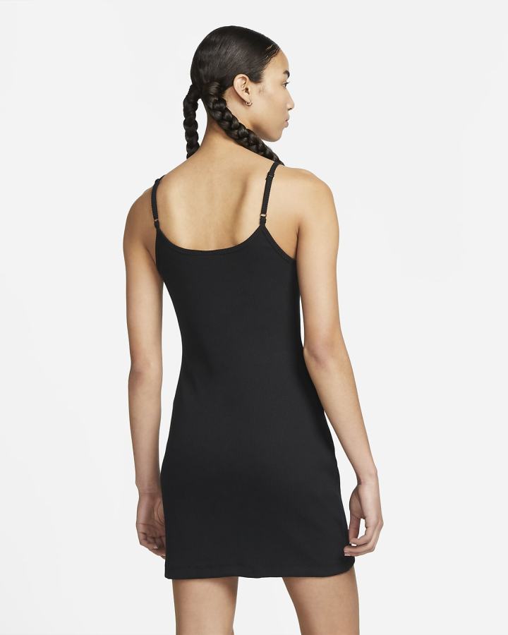 Vestido Nike Sportswear Essential Acanalado (Plus Size) Mujer Negras Blancas | ALNST-4625
