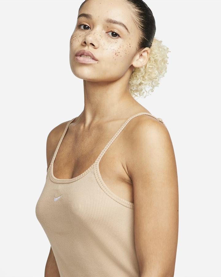 Vestido Nike Sportswear Essential Acanalado (Plus Size) Mujer Blancas | FOZWV-9413