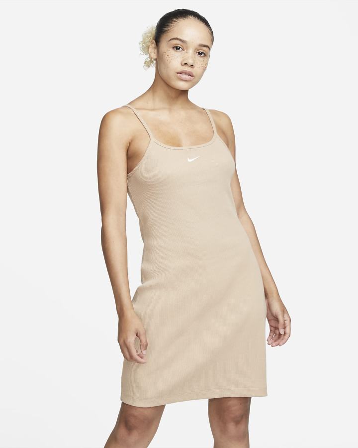Vestido Nike Sportswear Essential Acanalado (Plus Size) Mujer Blancas | FOZWV-9413