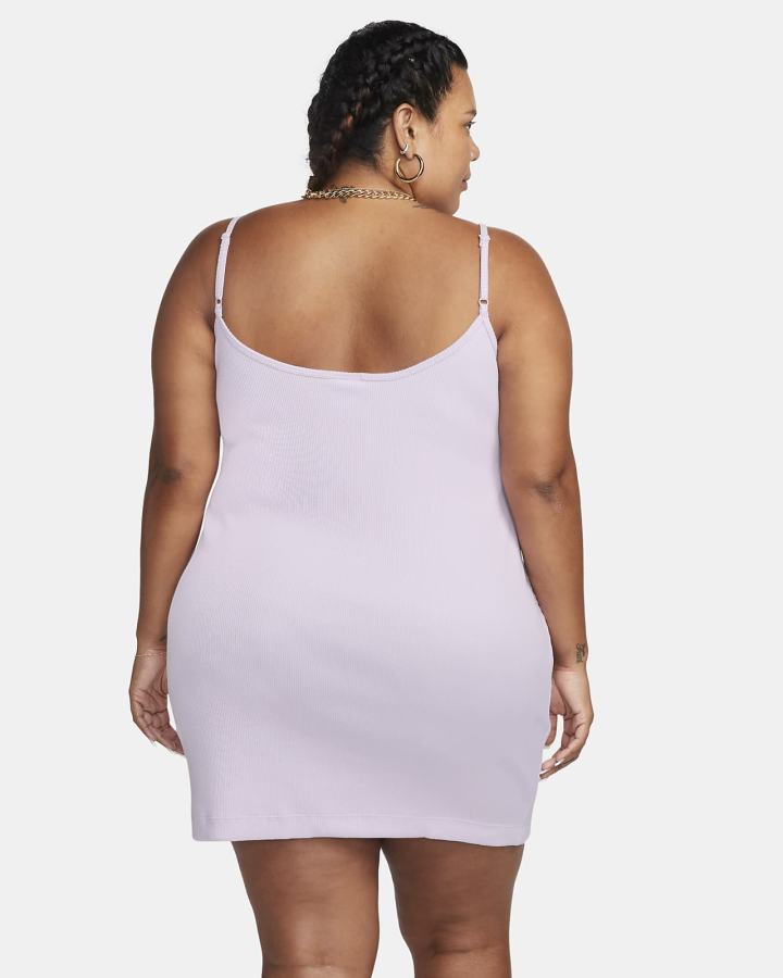 Vestido Nike Sportswear Essential Acanalado (Plus Size) Mujer Blancas | QTFOD-8071