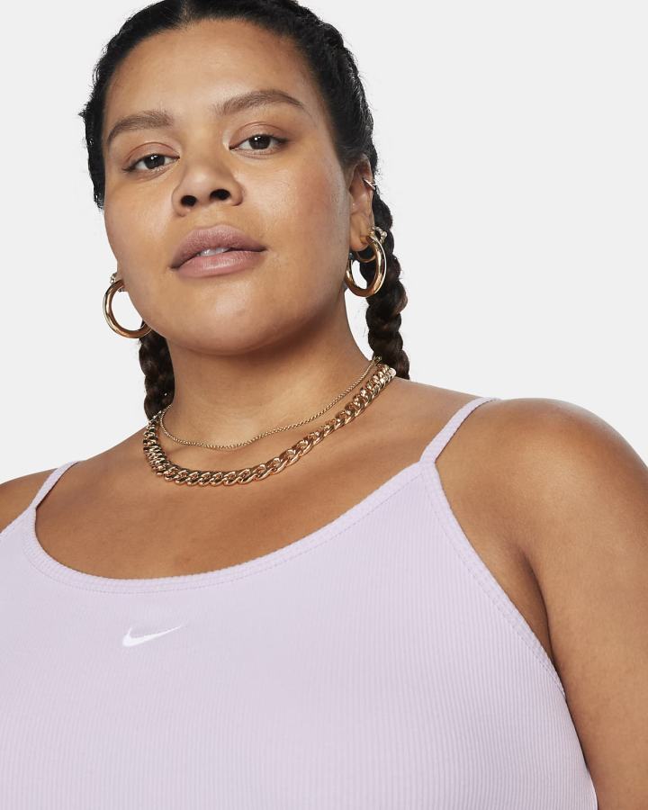Vestido Nike Sportswear Essential Acanalado (Plus Size) Mujer Blancas | QTFOD-8071