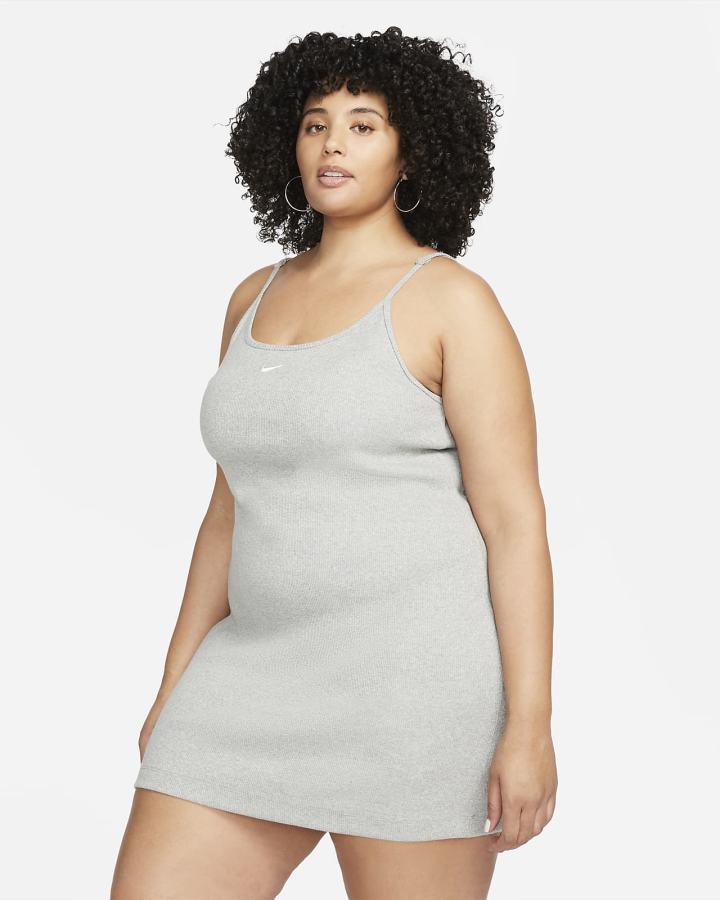 Vestido Nike Sportswear Essential Acanalado (Plus Size) Mujer Blancas | QTFOD-8071