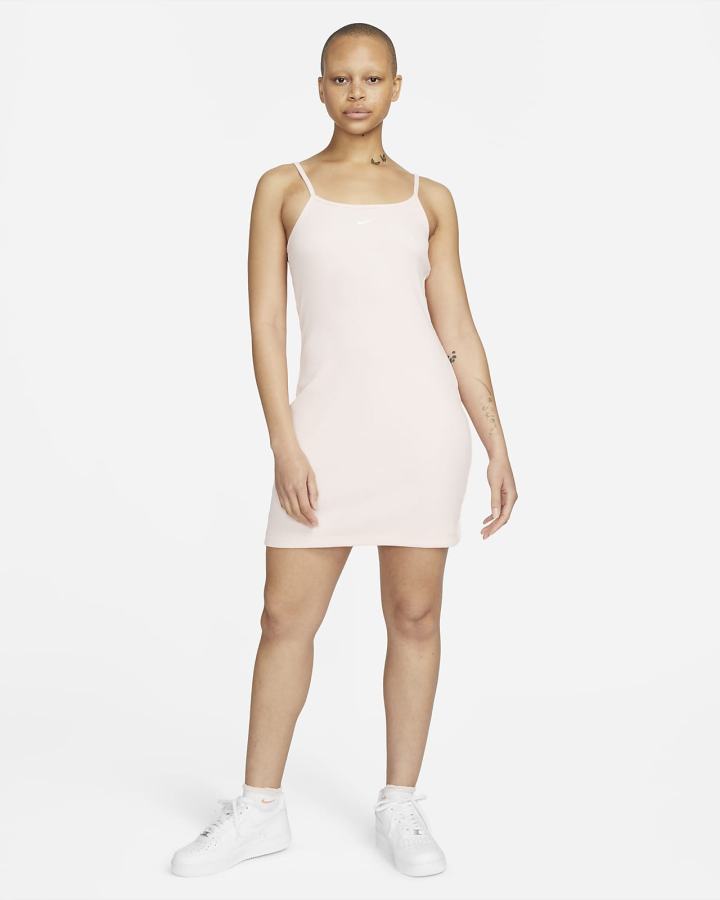 Vestido Nike Sportswear Essential Acanalado (Plus Size) Mujer Blancas | SEKRD-9057