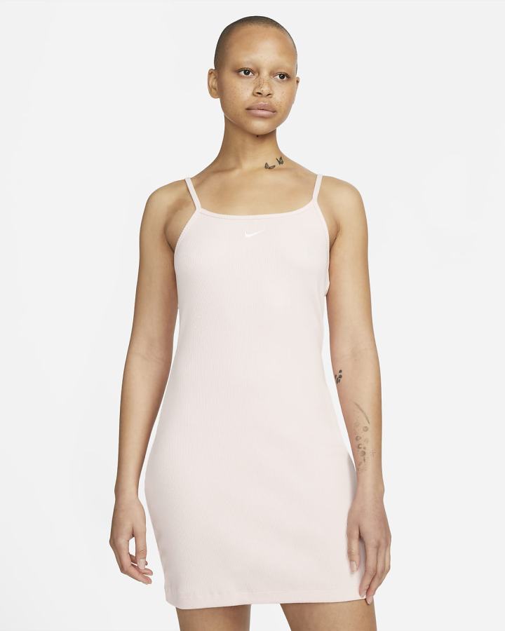 Vestido Nike Sportswear Essential Acanalado (Plus Size) Mujer Blancas | SEKRD-9057